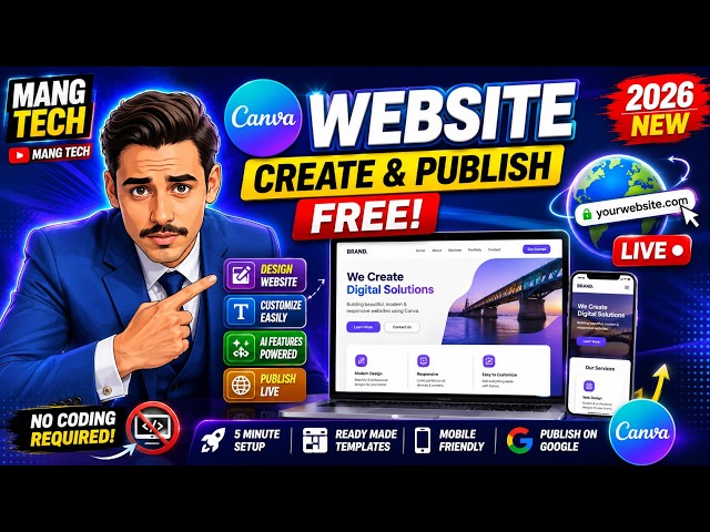 Canva Website Tutorial in Hindi | Create & Publish Website FREE in 5 Minutes (2026)