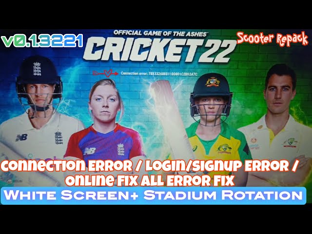 Cricket 22 All Errors Fixed ✅ | Login,Signing, White Screen, Connection Error Full Fix |101% working