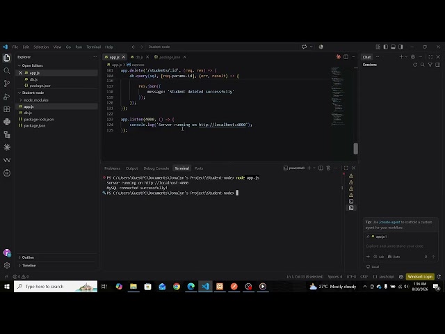 Simple CRUD API Using Node.js, MySQL (XAMPP), VS Code, and Postman | Educational Purposes Only