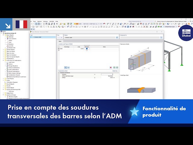 Prise en compte des soudures transversales des barres selon l’ADM