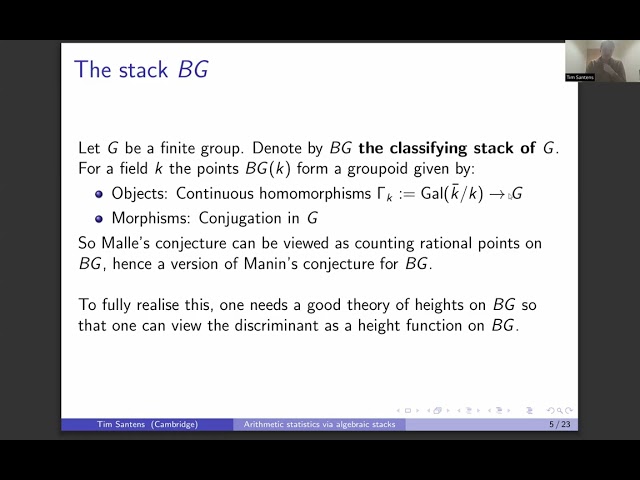 Tim Santens*: Arithmetic statistics via algebraic stacks (NTWS 274)