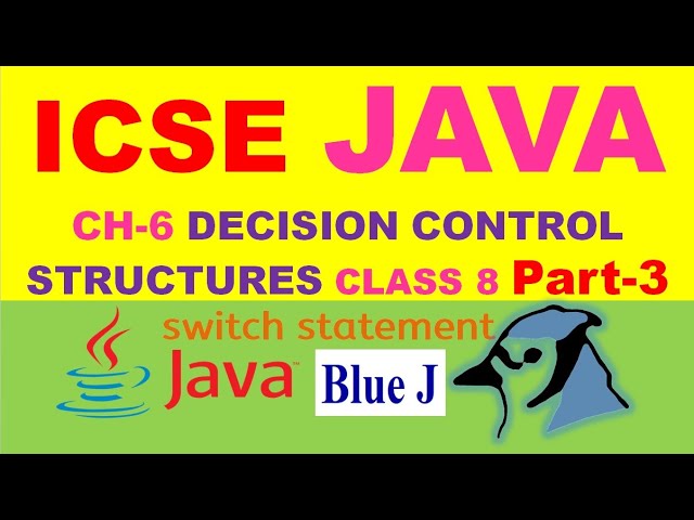 ICSE CLASS 8 JAVA | CH-6- DECISION CONTROL STRUCTURES | Part-3 | switch statement in JAVA