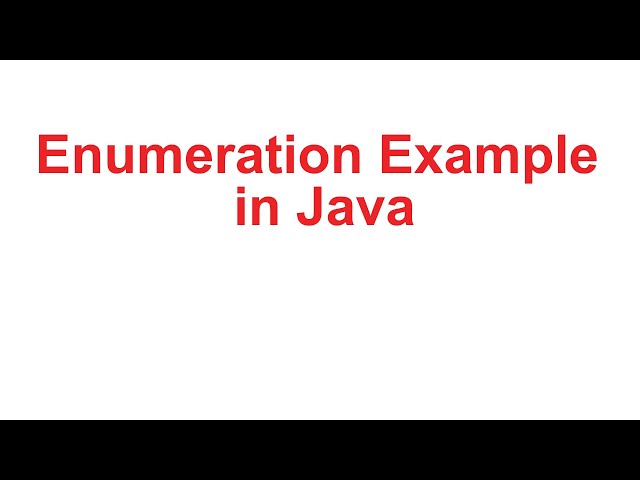 Enumeration Example in Java