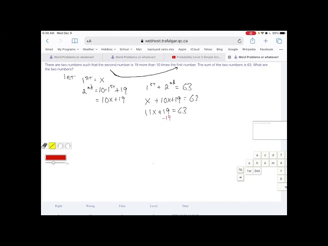 Level 5: Number Word Problem Example From The Word Problems Math Program