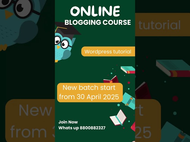 Wordpress tutorials| Learn professional blogging online #wordpress #blogging