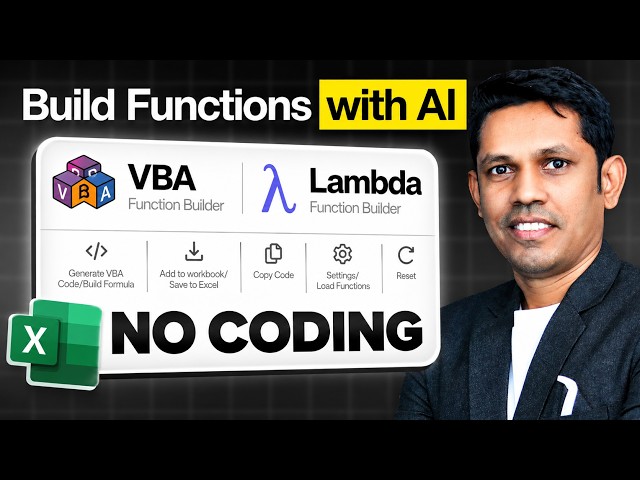 Excel AI Function Builder: Create Custom LAMBDA & VBA Functions Without Coding