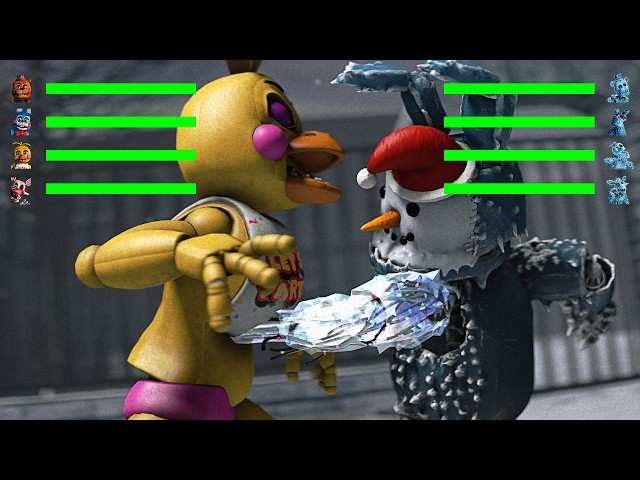 FNAF: Black Ice Withered vs Toys with Healthbars