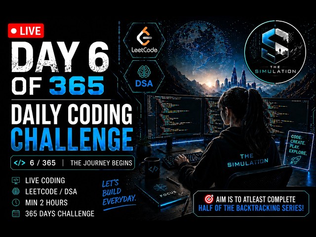 🔴 LIVE : Day 6/365 | Backtracking in Java | Subsets, Permutations, N-Queens, Sudoku | DSA Coding