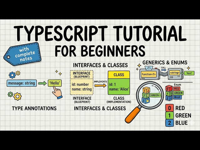 TypeScript Tutorial for Beginners | Type Annotations, Interfaces, Classes, Generics, Enums