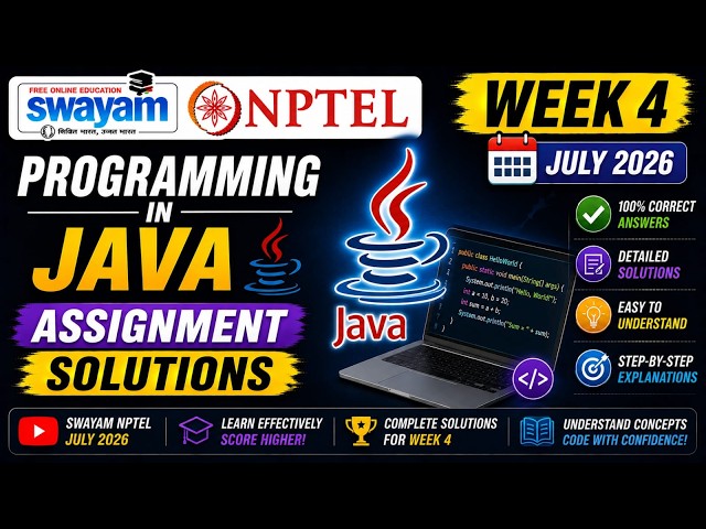Programming in Java Week 4 Assignment Answers 2026 | NPTEL July 2026 | NPTEL Assignment Solutions