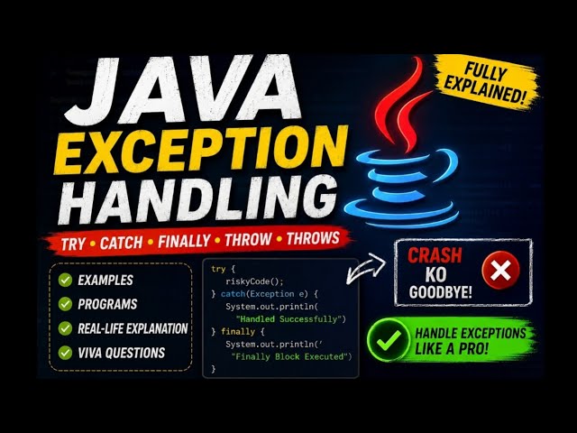 Java Exception Handling in One Shot🔥 | Try Catch Finally | Throw vs Throws |  Code implementation