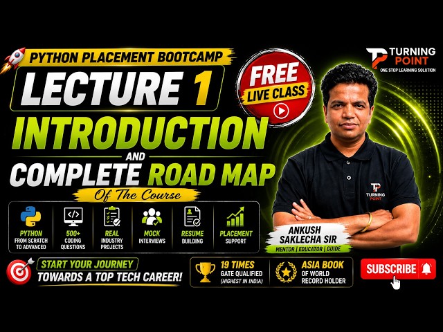 🎉 DAY 1| Introduction and Complete Road Map | Python Placement Bootcamp 2026 🚀| Ankush Saklecha Sir