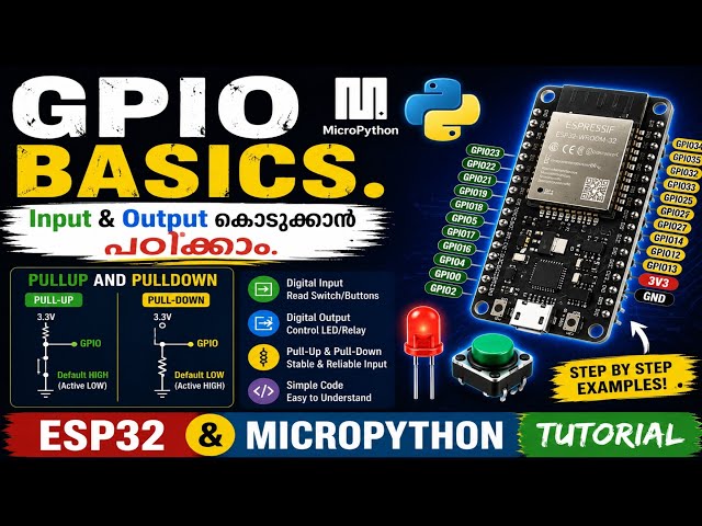4. Input & Output GPIO Basics & Practical | ESP32 & MicroPython Tutorial