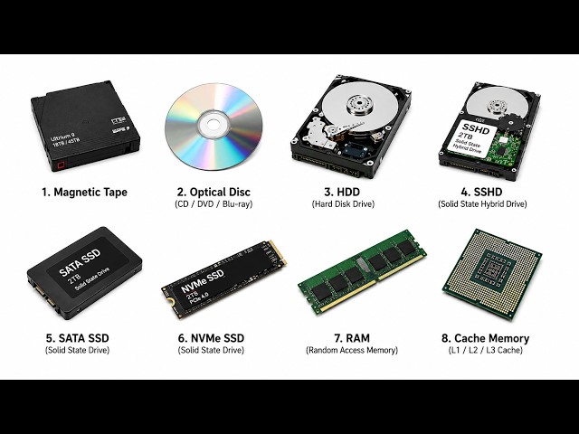 Every Storage Type Explained | From Magnetic Tape to CPU Cache [PART 1]