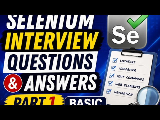 Selenium interview questions and answers part 1 #selenium #interview #technology #webdriver