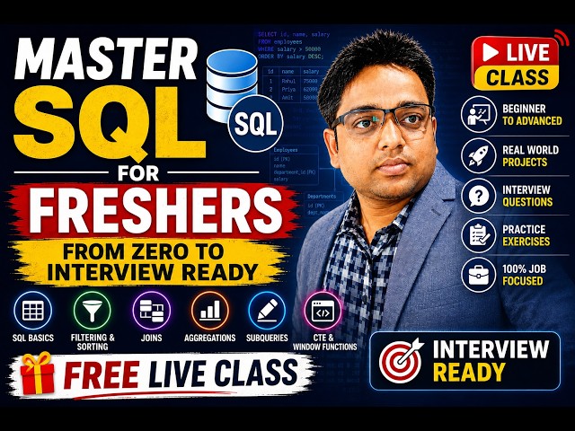05.Master SQL for Freshers: From Zero to Interview Ready | Free Live Class 2026| Pandey Guruji