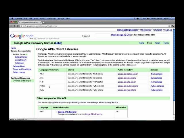 Google I/O 2011: Life of a Google API Developer