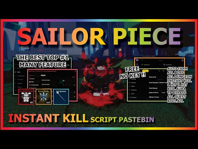 SAILOR PIECE Script Pastebin 2026 AUTO FARM, ALL QUEST, AUTO DUNGEON, BOSS, INSTANT KILL (NO KEY) 🍀