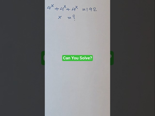 United States| Can You Solve for X?| Math Olympiad| #exponential #maths #mathematics #shorts #viral
