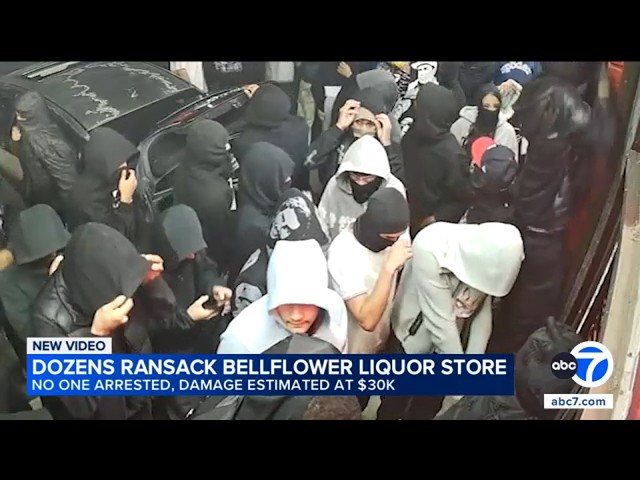 Masked group ransacks Bellflower liquor store during street takeover