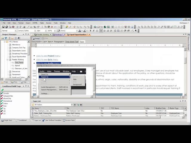 RoboHelp 10: DHTML Drop Downs