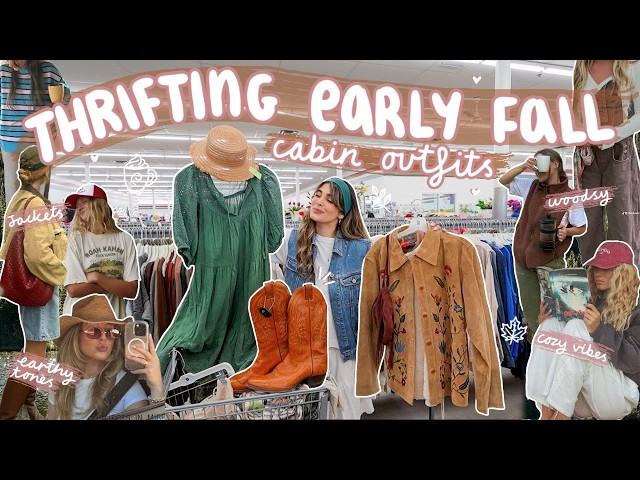 a SUMMER TO FALL THRIFT WITH ME! 🍂 earthy tones, cabincore + woodsy vibes!