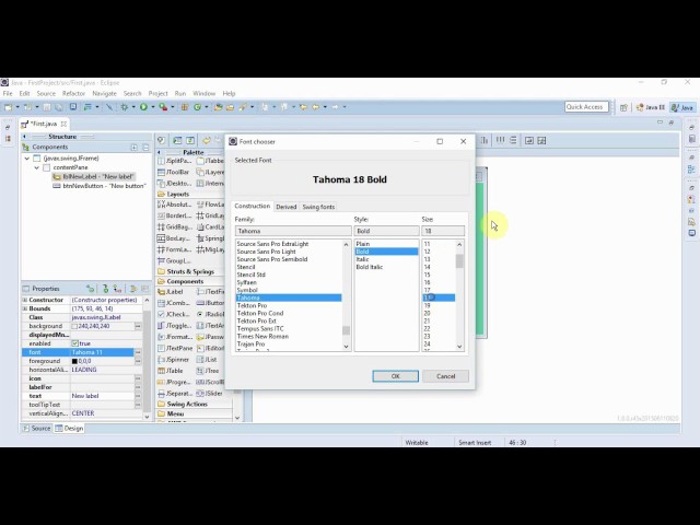 Java Swing Tutorial 4 : Properties of components
