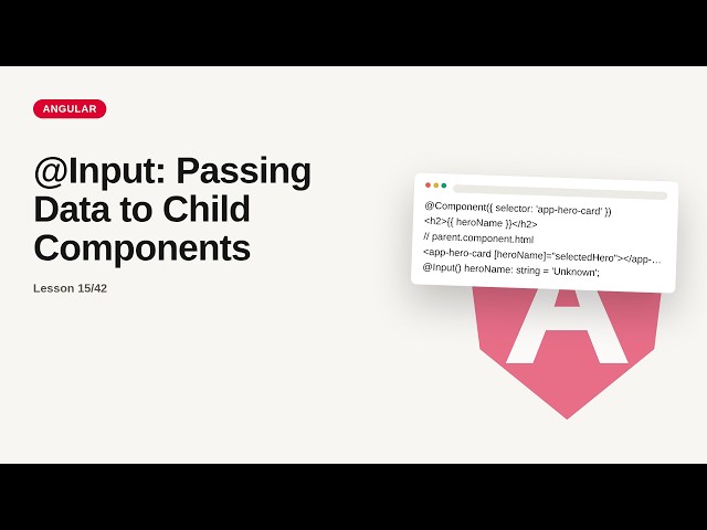 Angular - Web development basic Series: @Input: Passing Data to Child Components