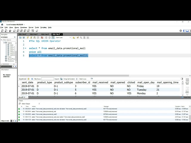 SQL UNION and SQL UNION ALL | How to Combine the result sets of 2 or more SELECT statements in SQL
