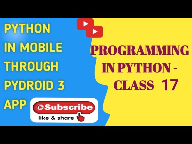 PROGRAMMING IN PYTHON-CLASS 17