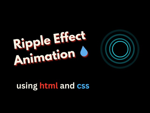 Ripple Effect Animation 💧 UI || Web development project using html and css || 3d animation.