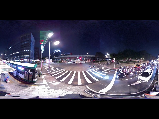 台北 民權東路、建國北路路口夜間   4K 360 全景直播 HDR Off