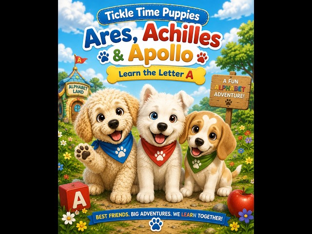 Learn the Letter A with the Tickle Time Puppies! ABCs, First Words & Phonics for Babies & Toddlers