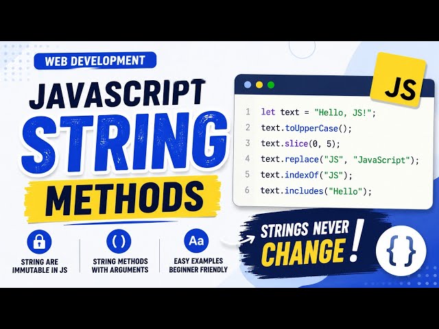 JS Strings Made Easy | Methods + Immutability 🔥#programming #coding #javascript 
