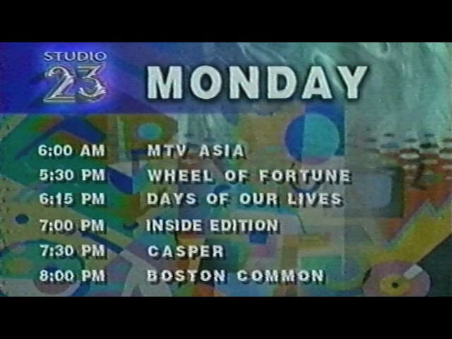 STUDIO 23: Program Schedule (1998)
