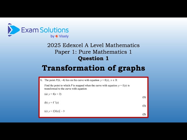 A level Edexcel June 2025 Paper 1 Q1 | Transformation of graphs | ExamSolutions