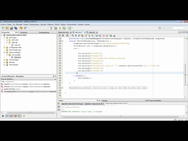 [ ProgramadorNovato.com ]  Creando  un servlet y mapeandolo en el web.xml con netbeans 6.7