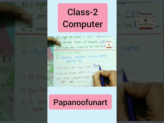 Class-2 Computer worksheet. computer worksheet for class-2.#worksheets#worksheetsforkids.