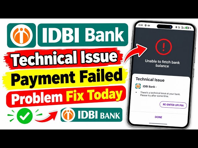 IDBI Bank Technical Issue Problem Fix | IDBI Server Down Problem | IDBI Technical Issue Fix Today