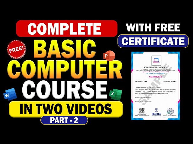 Complete Basic Computer Course - With Free Certificate | Part 2
