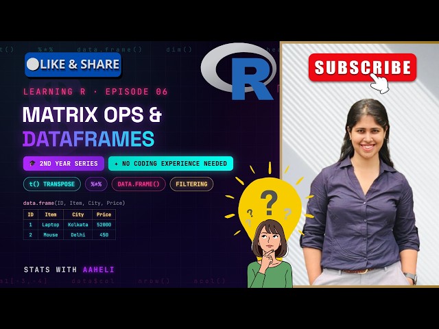 Learn R From ZERO — Ep. 6: Matrix Operations & Your First Dataframe