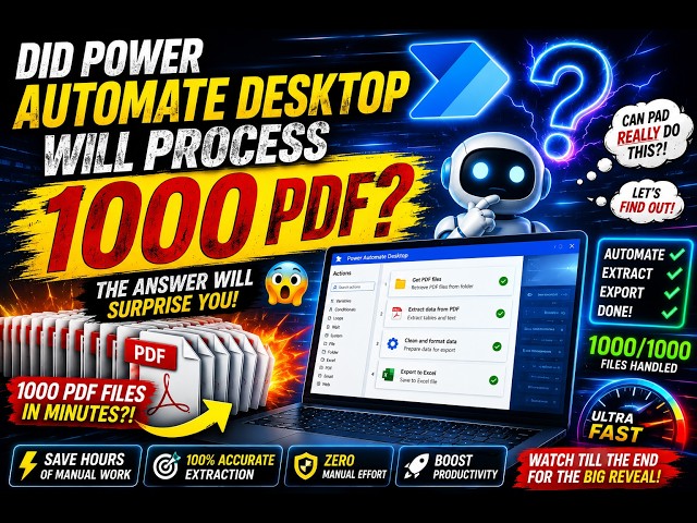 Turn 1000 PDF Bank Statements into Excel Automatically | Power Automate Desktop