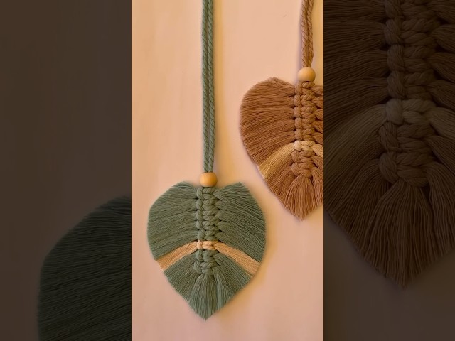 How to make macrame leaves (or feathers) and stiffen the fringe #macrametutorial