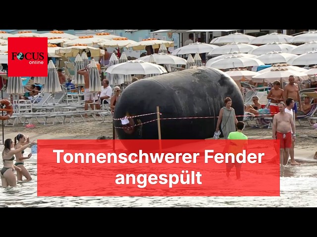 Ton-heavy maritime fender washes up on Italian beach