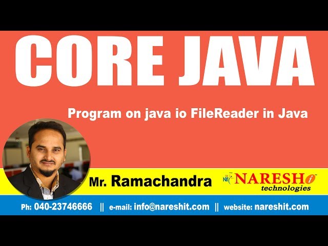 Core Java Tutorials | Program on java io FileReader in Java | Mr.Ramchandra