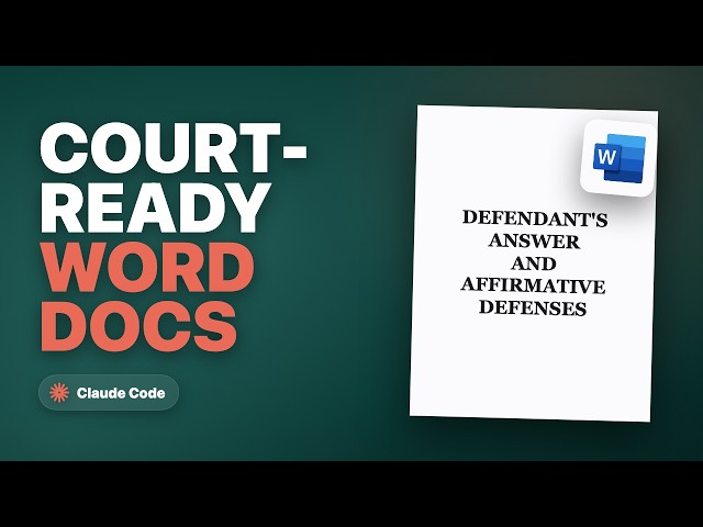 Claude Code For Attorneys: Formatting Word Docs for Court