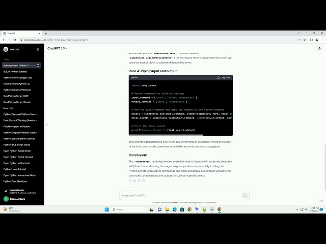 how to run subprocess in python