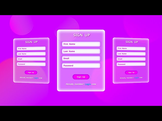 How To Make Sign Up Form in HTML and CSS | Glassmorphism CSS Design | DS Code
