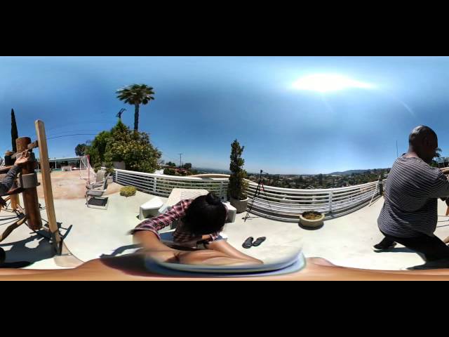 In my yard playing with my dummy.  VR 360