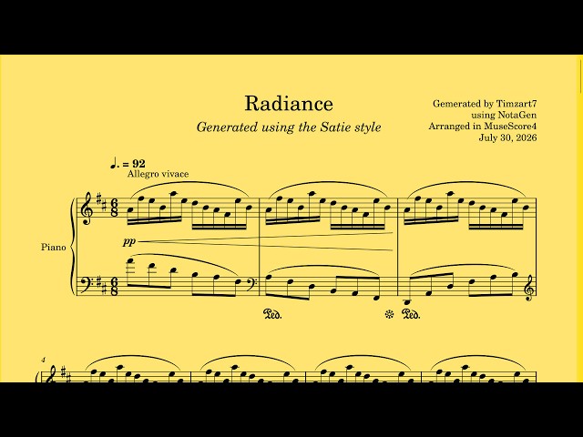 Radiance, for classical piano, generated with NotaGen AI
